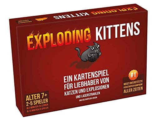 Asmodee- Exploding Kittens Juego de cartas y fiestas en alemán, Multicolor, large (ASMD0007)