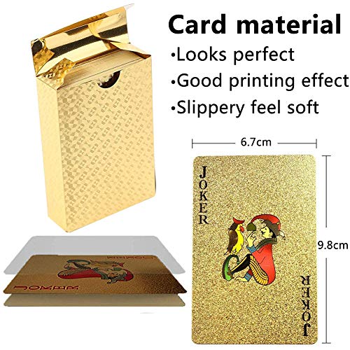 BETOY póker Naipes 2 Paquete Cartas de Poker Impermeables Cartas de póker de plástico Cartas magicas clásicas para niños y Adultos Mesa Juegos de Cartas(54 Piezas/Cubierta)