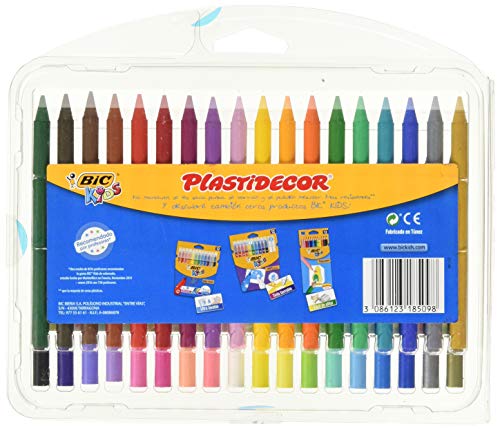 BIC Kids Plastidecor - Estuche de 36 unidades, ceras de colores surtidos