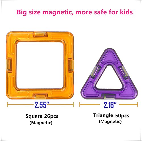 Bloques de construcción de Bloques magnéticos de 64 Piezas Juegos educativos para niños, de Morcare Construction Building Sets (64 pcs)