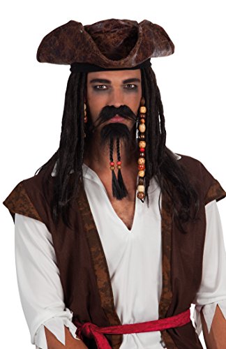 Boland 01811 - bigote y barba de pirata, un tamaño, negro