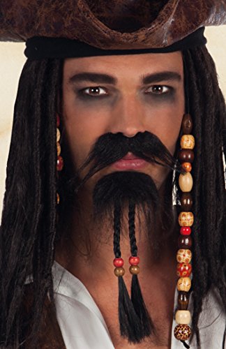 Boland 01811 - bigote y barba de pirata, un tamaño, negro