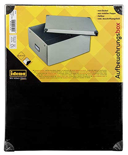 Caja de cartón rígido de Idena con tapa reforzada con metal, incluye campo de rotulación, aprox. 36 x 28 x 17 cm. , color, modelo surtido