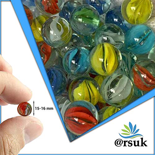Canicas de cristal, Glasmurmeln, marmoles de cristal, vidrio modelado colorido perlas bolas de cristal para niños (Ojo de gato mármol, 40 piezas)