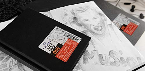 Canson Art Book One - Cuaderno de dibujo  que incluye 98 hojas de papel de dibujo de 100gsm, 21.6 x 27.9 cm, color negro, 1 unidad