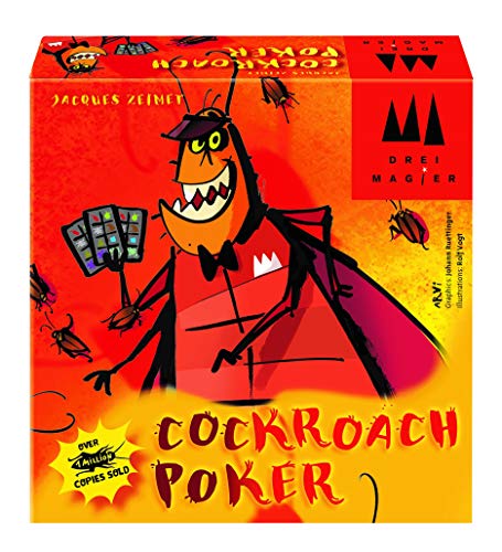 Coiledspring Games- Three Magicians Poker Card Game by Juego de Cartas, Color Naranja (CSG-Cockroach)