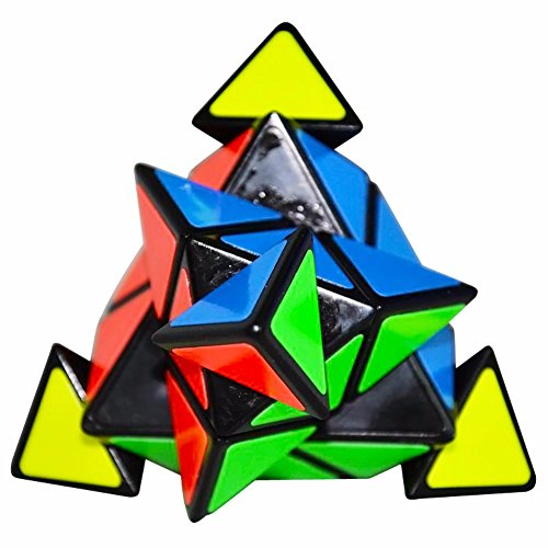 Coolzon® 3x3 Pyraminx Pyramid Cubo Magico Rompecabezas Triángulo Speed Magic Cube Juego de Puzzle Cube 98mm,Negro