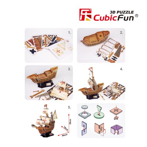 CubicFun- Puzzle 3D Carabela Santa Maria (CPA Toy Group Trading S.L. T4008)