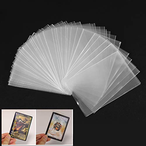 Cuigu Lote de 100 fundas mágicas transparentes para proteger los naipes de los juegos de cartas, como póquer, tarot, Tres Reinos, plástico, transparente, C
