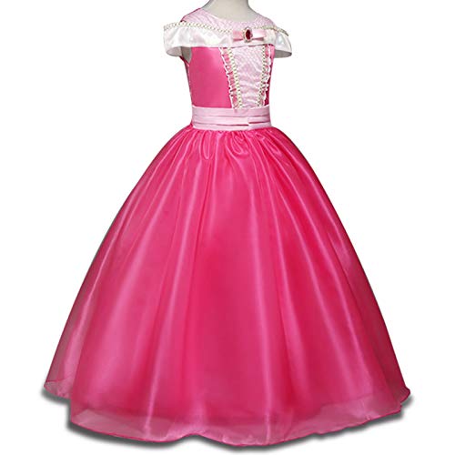 Disfraz de princesa Aurora para niñas de 3 a 10 años, color rosa fuerte