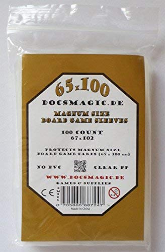 docsmagic.de 100 Magnum Size Board Game Sleeves - 67 x 102 - Extra Large - 65 x 100 7 Wonders