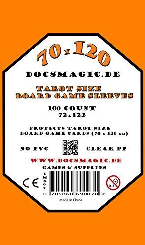 docsmagic.de 100 Tarot Size Board Game Sleeves - 72 x 122 - Oversize - 70 x 120