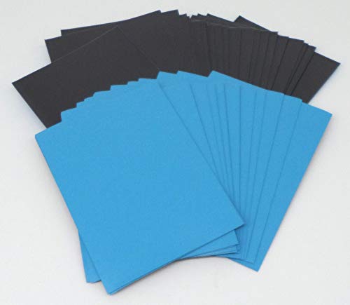 docsmagic.de 200 Premium Bi-Color Card Sleeves Mat Light Blue / Black Standard Size 66 x 91 Fundas Azul Claro Negra