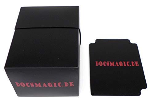 docsmagic.de 4 x Deck Box Full Black + Card Divider - Caja Negra - PKM YGO MTG