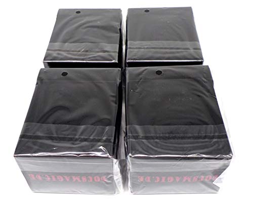 docsmagic.de 4 x Deck Box Full Black + Card Divider - Caja Negra - PKM YGO MTG