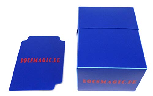 docsmagic.de 4 x Deck Box Full Blue + Card Divider - Caja Azul - PKM YGO MTG