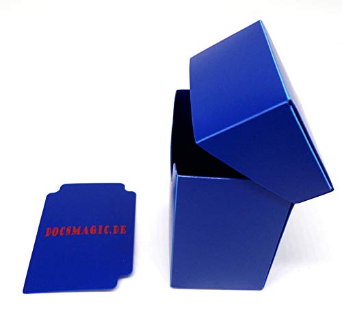 docsmagic.de 4 x Deck Box Full Blue + Card Divider - Caja Azul - PKM YGO MTG