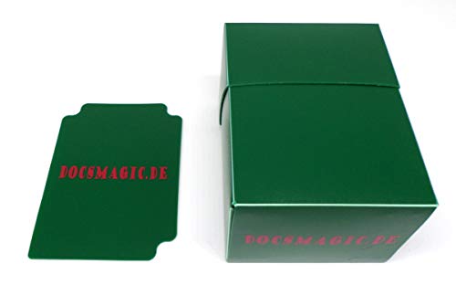 docsmagic.de 4 x Deck Box Full Green + Card Divider - Caja Verde - PKM YGO MTG