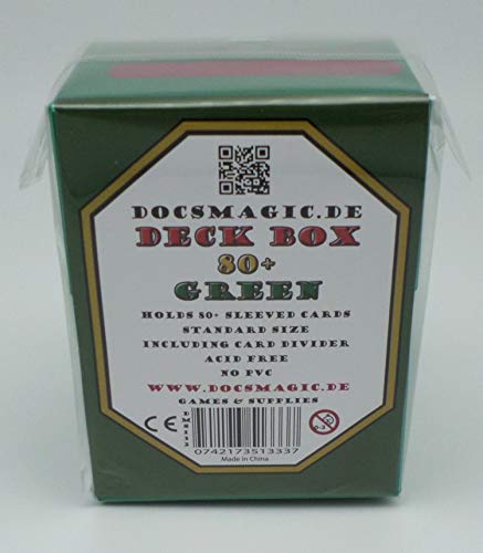 docsmagic.de 8 x Deck Box Green + Card Divider - Caja Verde - PKM - YGO - MTG