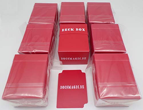 docsmagic.de 8 x Deck Box Red + Card Divider - Caja Roja - PKM - YGO - MTG
