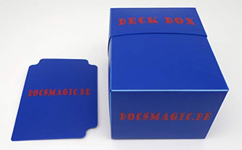 docsmagic.de Deck Box + 100 Double Mat Blue Sleeves Standard - Caja & Fundas Azul - PKM - MTG