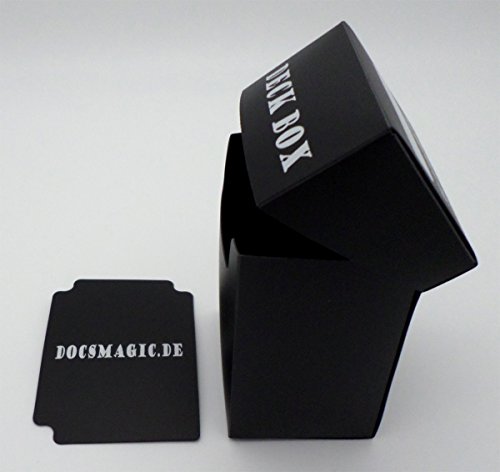 docsmagic.de Deck Box + 60 Mat Black Sleeves Small Size - Caja & Fundas Negra - YGO