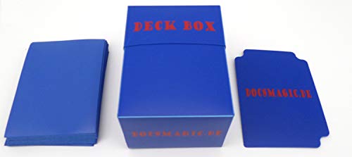 docsmagic.de Deck Box + 60 Mat Blue Sleeves Small Size - Mini Caja & Fundas Azul - YGO