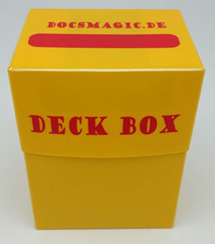 docsmagic.de Deck Box + 60 Mat Yellow Sleeves Small Size - Mini Caja & Fundas Amarillo - YGO