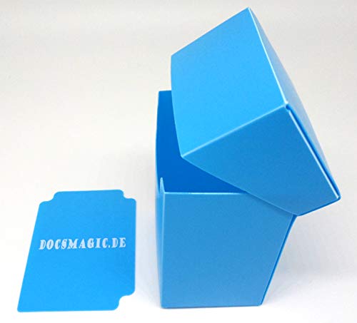 docsmagic.de Deck Box Full + 100 Double Mat Light Blue Sleeves Standard - Caja & Fundas Azul Claro - PKM MTG