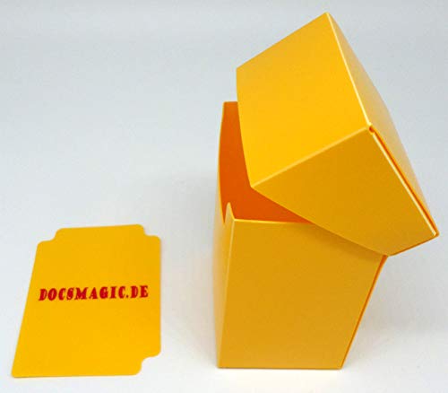 docsmagic.de Deck Box Full Yellow + Card Divider - Caja Amarillo - PKM YGO MTG