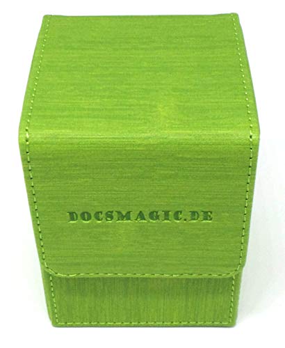 docsmagic.de Premium Magnetic Flip Box (100) Light Green + Deck Divider - MTG - PKM - YGO - Caja Verde Claro
