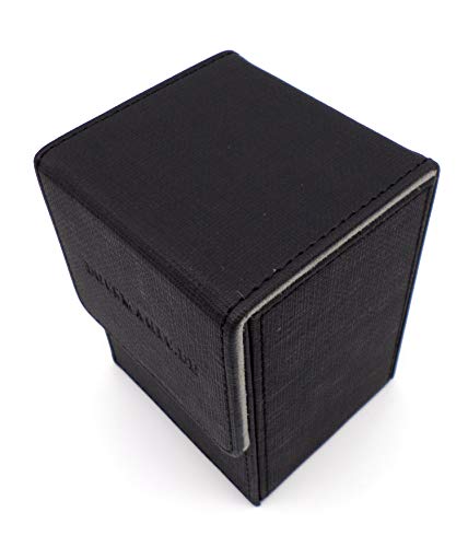 docsmagic.de Premium Magnetic Flip Box (80) Black + Deck Divider - MTG PKM YGO - Caja Negra