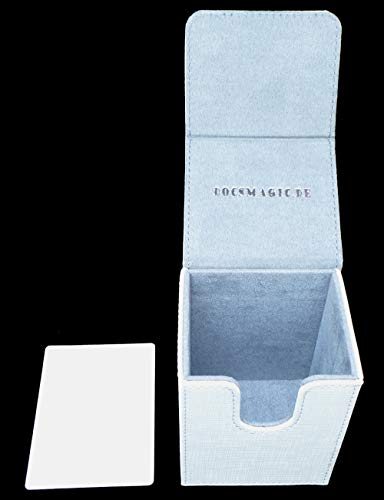 docsmagic.de Premium Magnetic Flip Box (80) White + Deck Divider - MTG PKM YGO - Caja Blanco