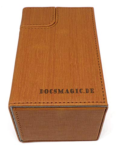 docsmagic.de Premium Magnetic Tray Box (80) Gold + Deck Divider - MTG - PKM - YGO - Caja Oro