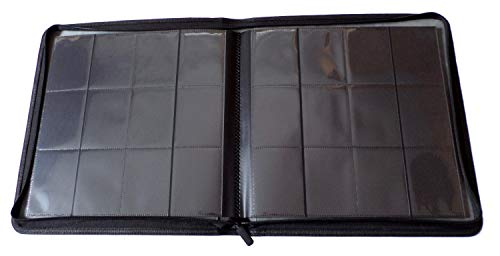 docsmagic.de Premium Pro-Player 12-Pocket Playset Zip-Album Black - 480 Card Binder - MTG - PKM - YGO - Cremallera Negra