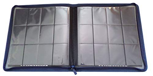 docsmagic.de Premium Pro-Player 12-Pocket Playset Zip-Album Dark Blue - 480 Card Binder - MTG - PKM - YGO - Cremallera Azul Oscuro