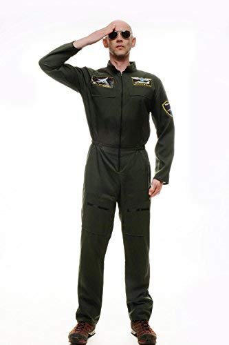 dressmeup Dress ME UP - Disfraz para Hombre piloto aviación Militar Mono Overall Airforce M-052