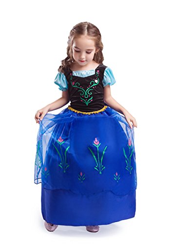 ELSA & ANNA® Princesa Disfraz Traje Parte Las Niñas Vestido (Girls Princess Fancy Dress) ES-FBA-ANNA2 (3-4 Años, ES-ANNA2)