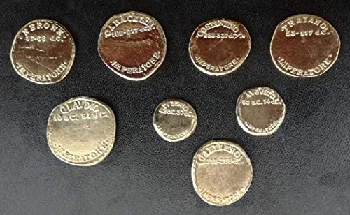 Eurofusioni Monedas Antiguas Romanas chapada de Oro - Set 8 Piezas