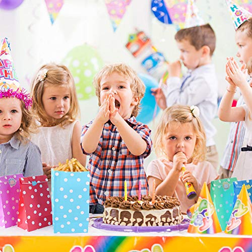 FORMIZON 40 Pcs Bolsas Regalo Papel, 10 Colores Patrón Puntos con Adhesivos Sellado para Niños Suministros Fiesta de Cumpleaños, Suministros Banquetes de Boda