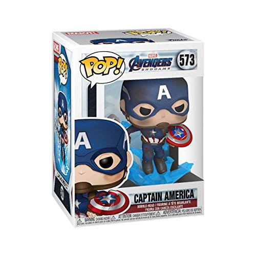 Funko- Pop Marvel: Endgame-Captain America w/BrokenShield & Mjolnir Capt A w/BrokenShield&Mjolnir Colctib Toy, Multicolor, Talla Única (45137)