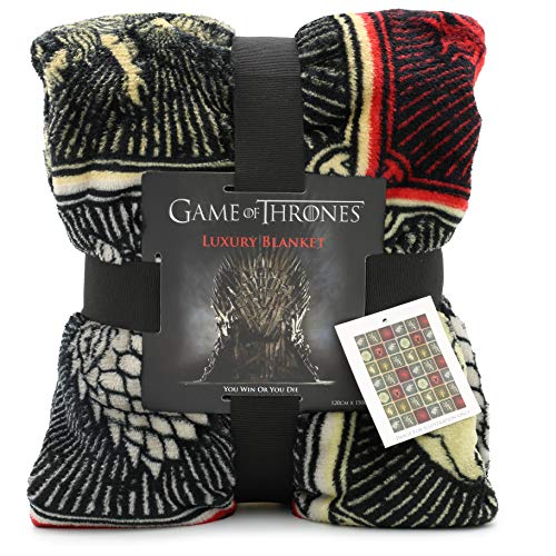 Game Of Thrones Juego de Tronos Regalos Merchandise Got Manta Super Suave para Cama Stark Lannister Targaryen Greyjoy Baratheon Tyrell Gran Casa Símbolos Westeros