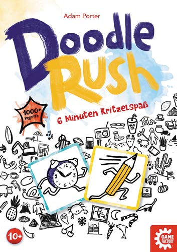 GAMEFACTORY 646225 Doodle Rush, Juego de Dibujo, Juego Creativo para Fiestas de 3 a 6 Jugadores, a Partir de 10 años, Multicolor