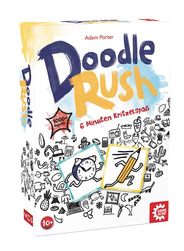 GAMEFACTORY 646225 Doodle Rush, Juego de Dibujo, Juego Creativo para Fiestas de 3 a 6 Jugadores, a Partir de 10 años, Multicolor