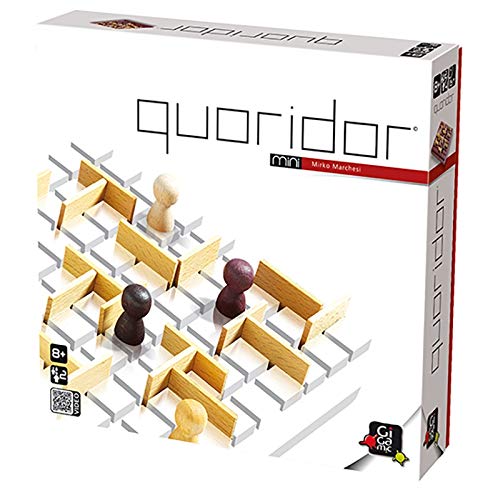 GIGAMIC QRM Quoridor Mini - Juego de Estrategia con Piezas de Madera (de 2 a 4 Jugadores, Importado de Alemania)