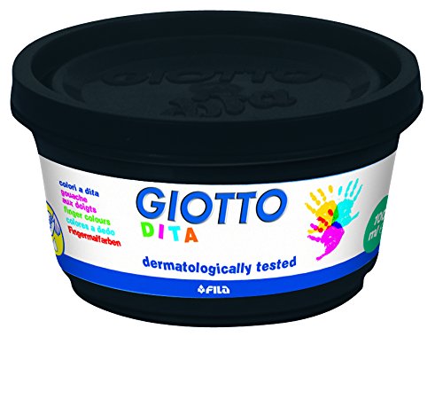 Giotto 534100 - Estuche 6 botes pintura a dedos, 100 ml cada uno, colores surtidos