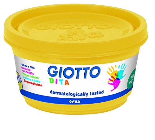 Giotto 534100 - Estuche 6 botes pintura a dedos, 100 ml cada uno, colores surtidos