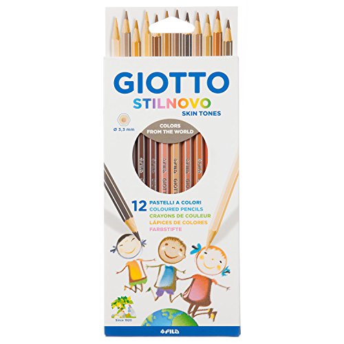 Giotto Stilnovo Skin Tones - Pack de 12 lápices con tonos que simulan la piel humana