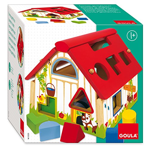Goula- Shape Sorter Farm Granja con formas geométricas, Multicolor, 12m+ (Diset 55220) , color/modelo surtido