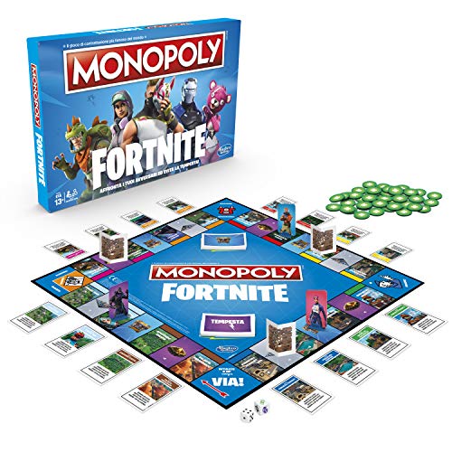 Hasbro - Juego de Mesa Monopoly, edición Fortnite, Idioma español no garantizado Versión en Italiano Multicolor